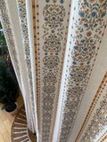 Floral Striped Linen Curtains Ivory Background Elegant Curtain Panel French Country Wildflower Pattern Living Room Bedroom Drapes Set of 2 product logo