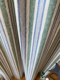 Linen Stripe Curtains Sage Green and Navy Blue Ticking Stripe Drapes Modern Vintage Coastal Stripe Curtain Panel Bedroom Kids Room Set of 2 product logo