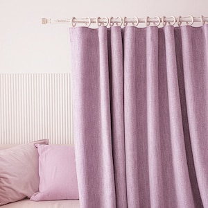 2 Tone Lavender Heavy Weight Minimalist Blackout Curtains Set of 2 Hotel Grade Look Violet Curtain Nursery Bedroom Curtain Panels Insulating image 7