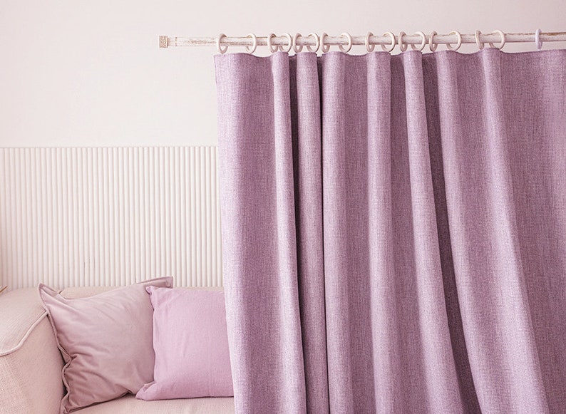 2 Tone Lavender Heavy Weight Minimalist Blackout Curtains Set of 2 Hotel Grade Look Violet Curtain Nursery Bedroom Curtain Panels Insulating image 7