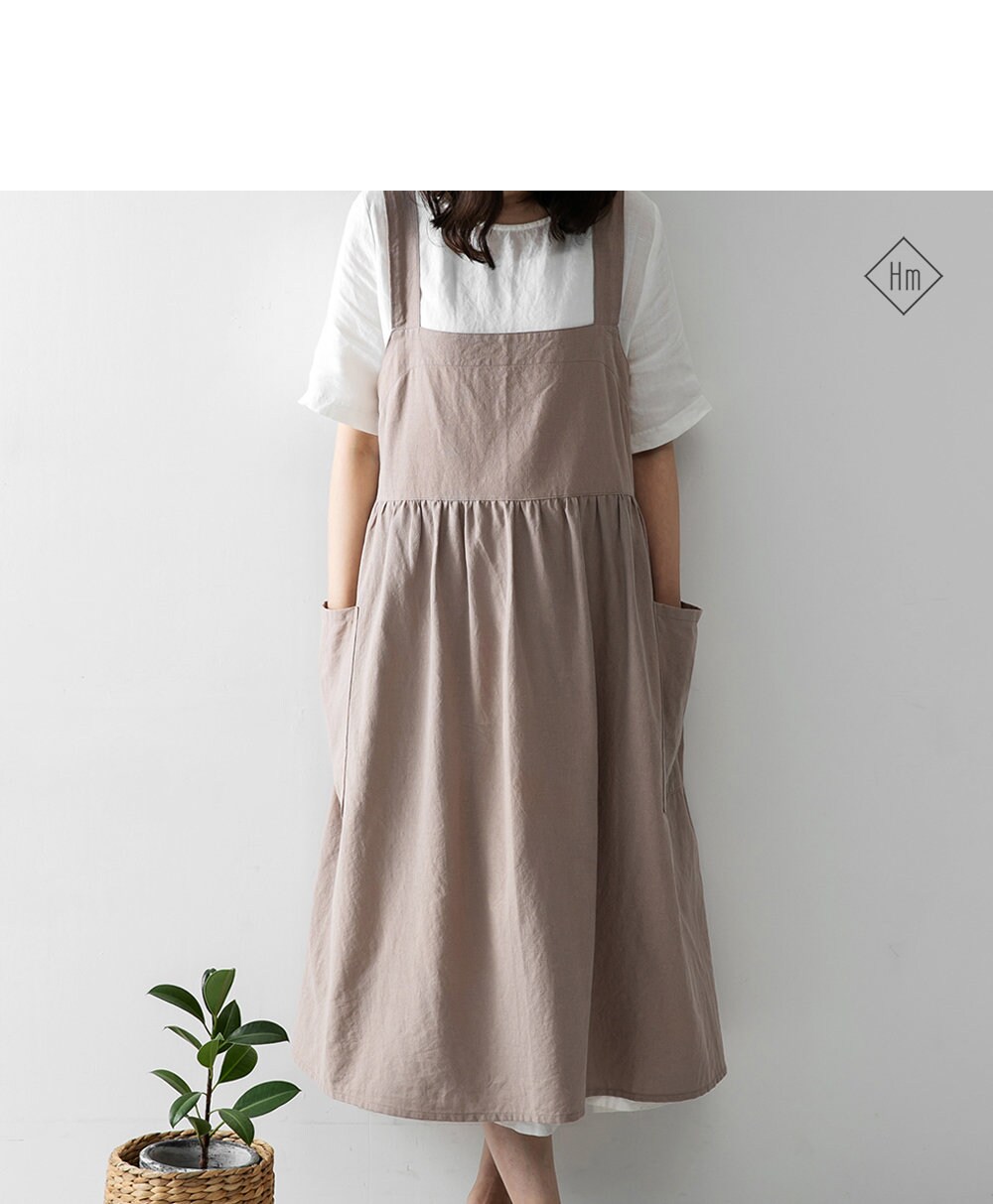 beige pinafore