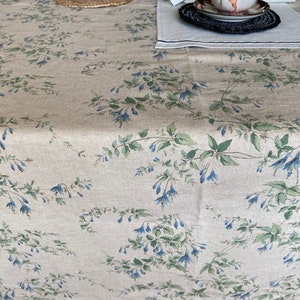 Tablecloth French Country Floral Washed Linen Shabby Chic Floral ...