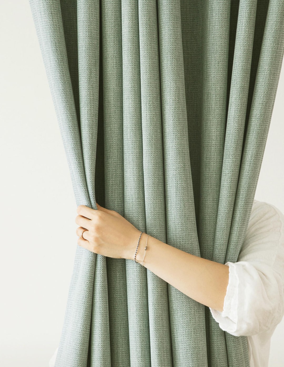 Pale Sage Green Minimalist Blackout Curtains Heavy Weight Nursery