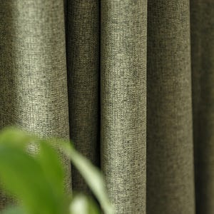 Minimalist Blackout Curtains Heavy Weight Thermal Drapery Green Hotel Grade Look Panels Nursery Bedroom Living Room Insulating Set of 2