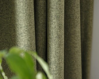 Minimalist Blackout Curtains Heavy Weight Thermal Drapery Green Hotel Grade Look Panels Nursery Bedroom Living Room Insulating Set of 2