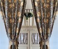 Heavy Linen Drapes William Morris Pimpernel Linen Curtains Botanical Gold Floral Window Panel Victorian Antique Pattern Living Room Set of 2 product logo