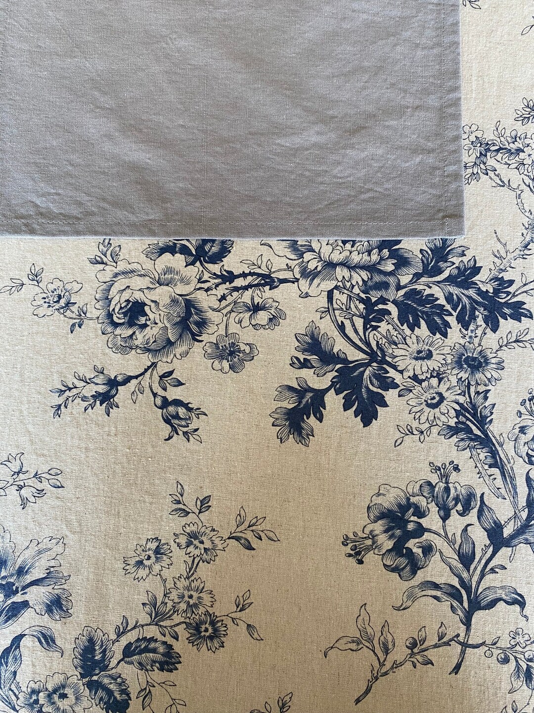 Tablecloth French Country Floral Washed Linen Shabby Chic Floral ...