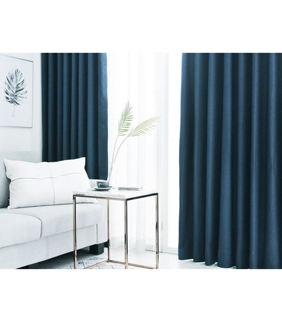 Heavy Weight Pair Of Blackout Curtains Drapery Panel Deep Blue Blackout Curtains Blackout Curtains Nursery Bedroom Curtains