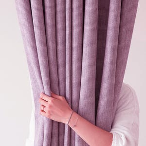 Lavender Blackout Curtains Set of 2 Heavy Weight Minimalist  Hotel Grade Look Violet Drapery Nursery Bedroom Curtain Panels Insulating