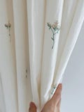 Minimalist Floral White Linen Curtains Cottage Drapes Retro Boho Curtain Panel Custom Drapery Living Room Dining Cafe Valances Set of 2 product logo