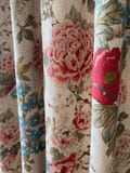 Linen Curtains Romantic Large Pink Peonies Roses Floral Patterned Botanical Flower Bouquet Drapes Living Room Bedroom Kitchen Panel Set of 2 product logo