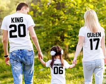 King and queen shirts king queen prince princess shirts family outfit family matching shirt king queen princess shirts family matching shirt