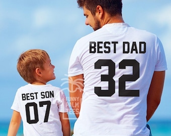Camisetas para el mejor papá y el mejor hijo, camisetas para padre e hijo, camisetas a juego para padre e hijo, camiseta del día del padre, regalo del día del padre, camisetas para padre e hijo, a juego
