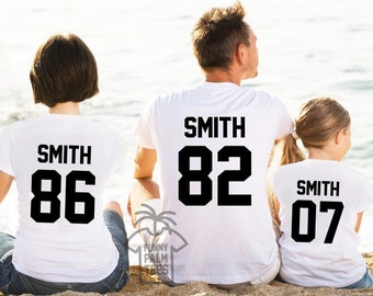 Family Custom Name Shirts Family t-shirts Custom name Custom number shirt Matching Shirts  Personalized Shirts Squad Shirts Family Outfits