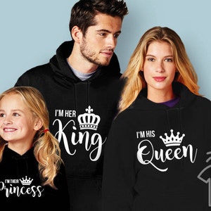 Family outfits family hoodies king queen princess hoodies family matching hoodies family sweatshirts christmas family outfits king queen