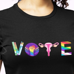 Abstimmungshemd, Abstimmungs-T-Shirt, verbotene Bücher-Hemd, Abstimmungs-T-Shirts, Hemd für reproduktive Rechte, BLM-Hemden, Wahl-Hemd, LGBTQ-Hemd, Abstimmungs-Hemden, Abstimmung