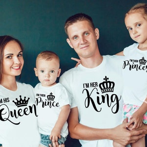 könig und königin shirts könig königin prinzessin shirts familie outfit familie im passenden hemd könig königin prinzessin shirts passendes hemd für die familie