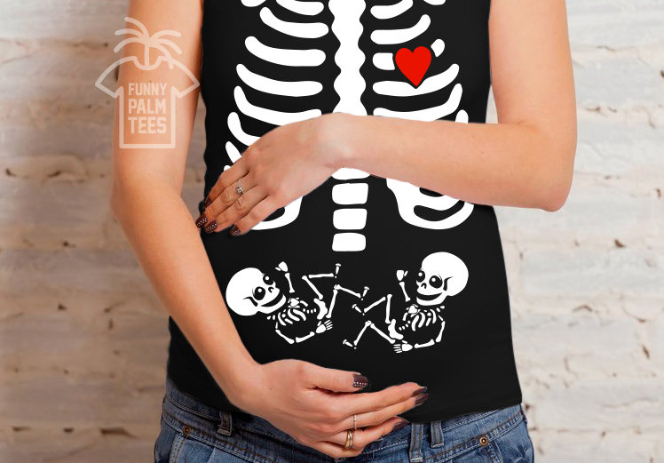 Halloween Twin Pregnancy Shirt Twin 