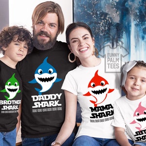 サメの家族のシャツ、ママのサメのシャツ、パパのサメのシャツ、サメのシャツ、兄弟姉妹のサメのシャツ、おばあちゃんのサメの家族のシャツ、サメのうんち