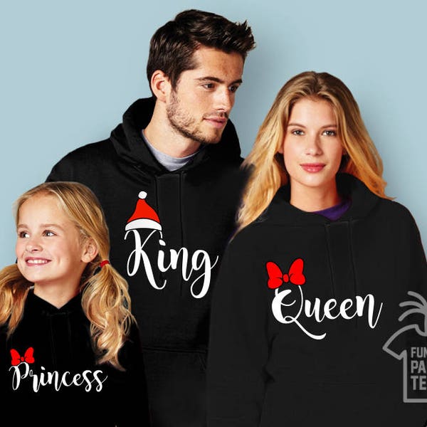 Christmas family hoodies family hoodies king queen princess hoodies family matching hoodies family sweatshirts christmas family outfits