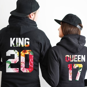 Couples hoodies couples sweaters King and Queen sweatshirts king and queen hoodies king and queen couple sweatshirts anniversary gift hoodie image 1