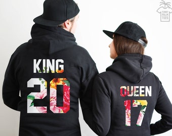 Couples hoodies couples sweaters King and Queen sweatshirts king and queen hoodies king and queen couple sweatshirts anniversary gift hoodie