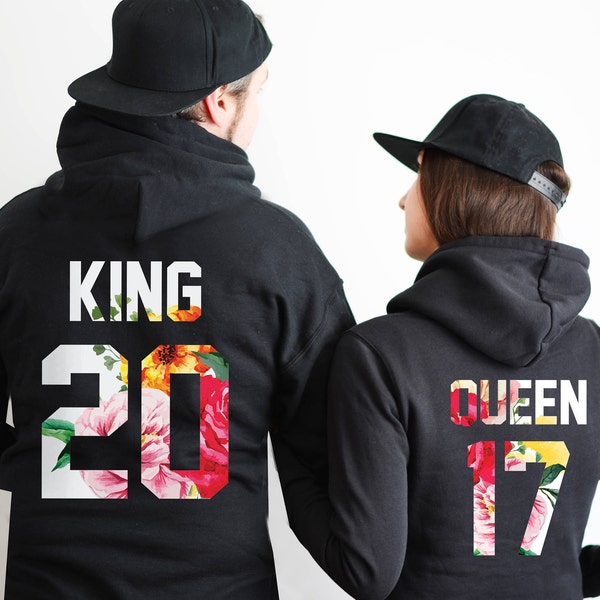 King And Queen Couples Hoodies In Various Colors For Couples - Foto 14
