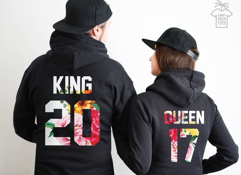 Couples hoodies couples sweaters King and Queen sweatshirts king and queen hoodies king and queen couple sweatshirts anniversary gift hoodie image 1