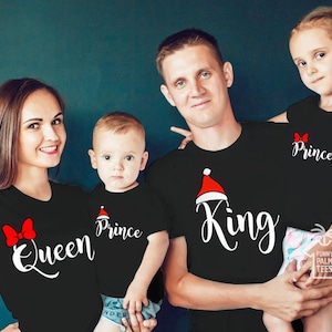Weihnachten Familienhemden König Königin Prinz Prinzessin Hemden Familien-Weihnachtshemden Weihnachts-Familien-Outfits Weihnachten Familie passende Hemden