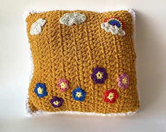 Zonnige tuin haak gooien kussen