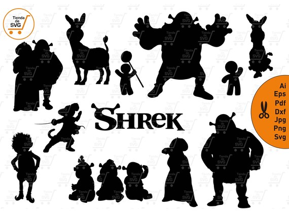 Download SHREK svg file SVG de silueta de Shrek Fiona Svg el gato ...