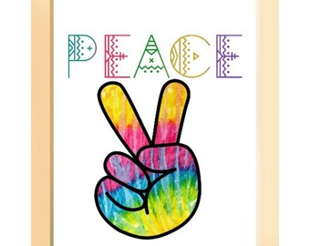 Peace Sign Printable Chalkboard Peace Hands Peace Sign Decor | Etsy