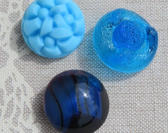 large vintage glass buttons 22 mm old collector's buttons 60s unused stock Neugablonz Germany