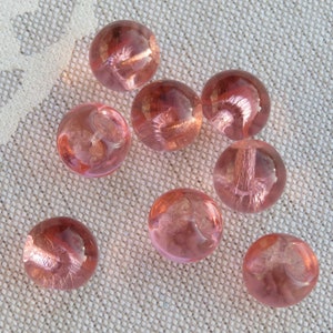 8 crystal pink vintage ball buttons 12 mm moonglow Neugablonz 60s unused stock item