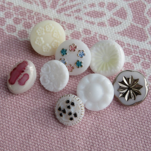 vintage glass button composition motif buttons old collector buttons unused stock item Neugablonz (Kaufbeuren)