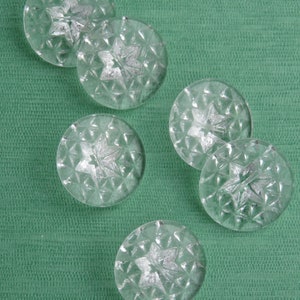 6 romantische kristall vintage Sterne Glasknöpfe 18mm alte Sammlerknöpfe 30er Jahre unbenutzte Lagerware Deutschland Bild 1