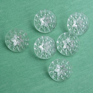 6 romantische kristall vintage Sterne Glasknöpfe 18mm alte Sammlerknöpfe 30er Jahre unbenutzte Lagerware Deutschland Bild 3