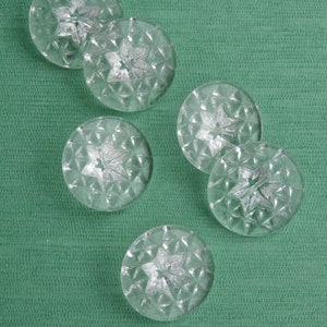 6 romantische kristall vintage Sterne Glasknöpfe 18mm alte Sammlerknöpfe 30er Jahre unbenutzte Lagerware Deutschland Bild 4
