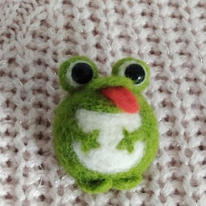 Frog Brooch, Toad Pin, Needle Felted Frog Pin, Felted Toad Pin, Frogs Lover Gift, Wool Toad Ornament, Miniature frog, Realistic Frog