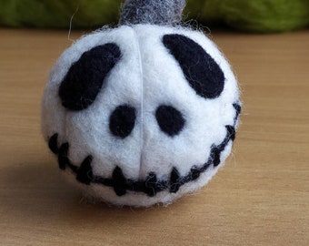 Figura de calavera de fieltro, calabaza de fieltro de aguja, decoración de otoño para Halloween