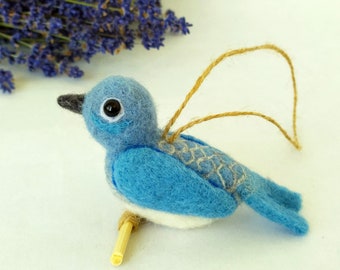 Bird figurine, Needle felted bird, Hanging decor, Handmade bird, Felted birds, Bird decor, bird ornament,Bird gift, Wool art