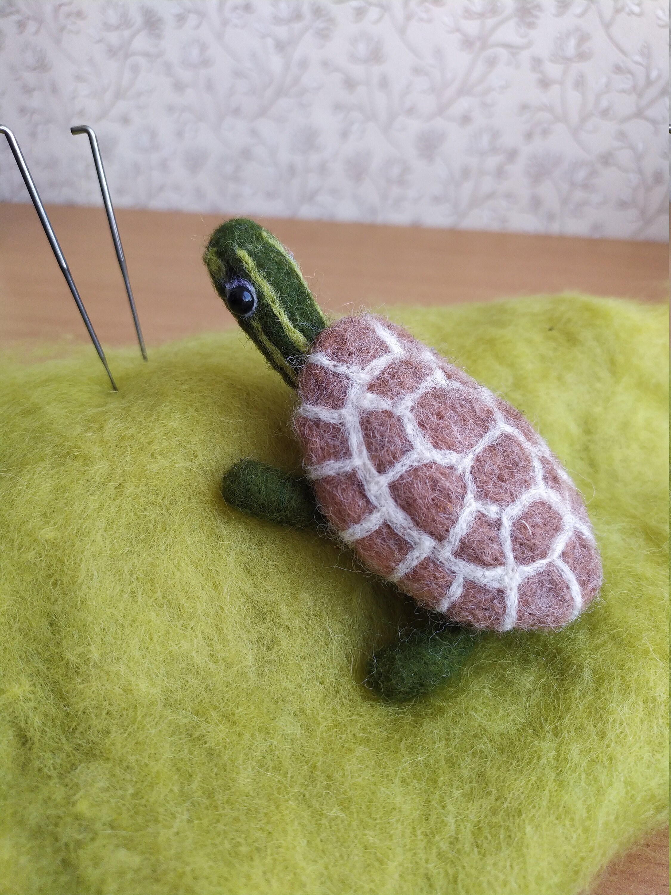 Needle felted turtle turtle tiny figurine realistic turtle Etsy