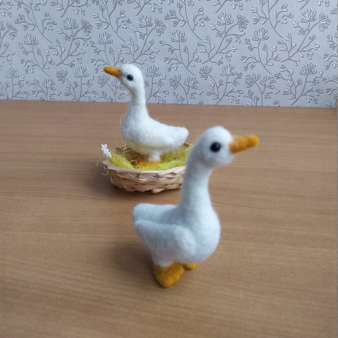 Needle Felted Goose Felted Animalgoose Realistic Wool Etsy