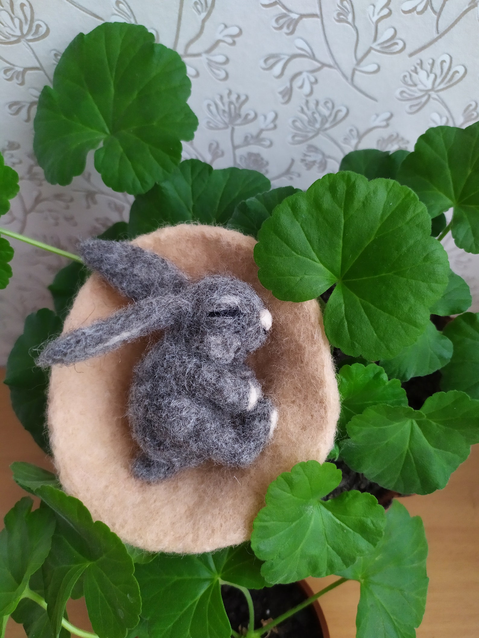 Needle felted bunny miniature sleeping hare baby rabbit Etsy