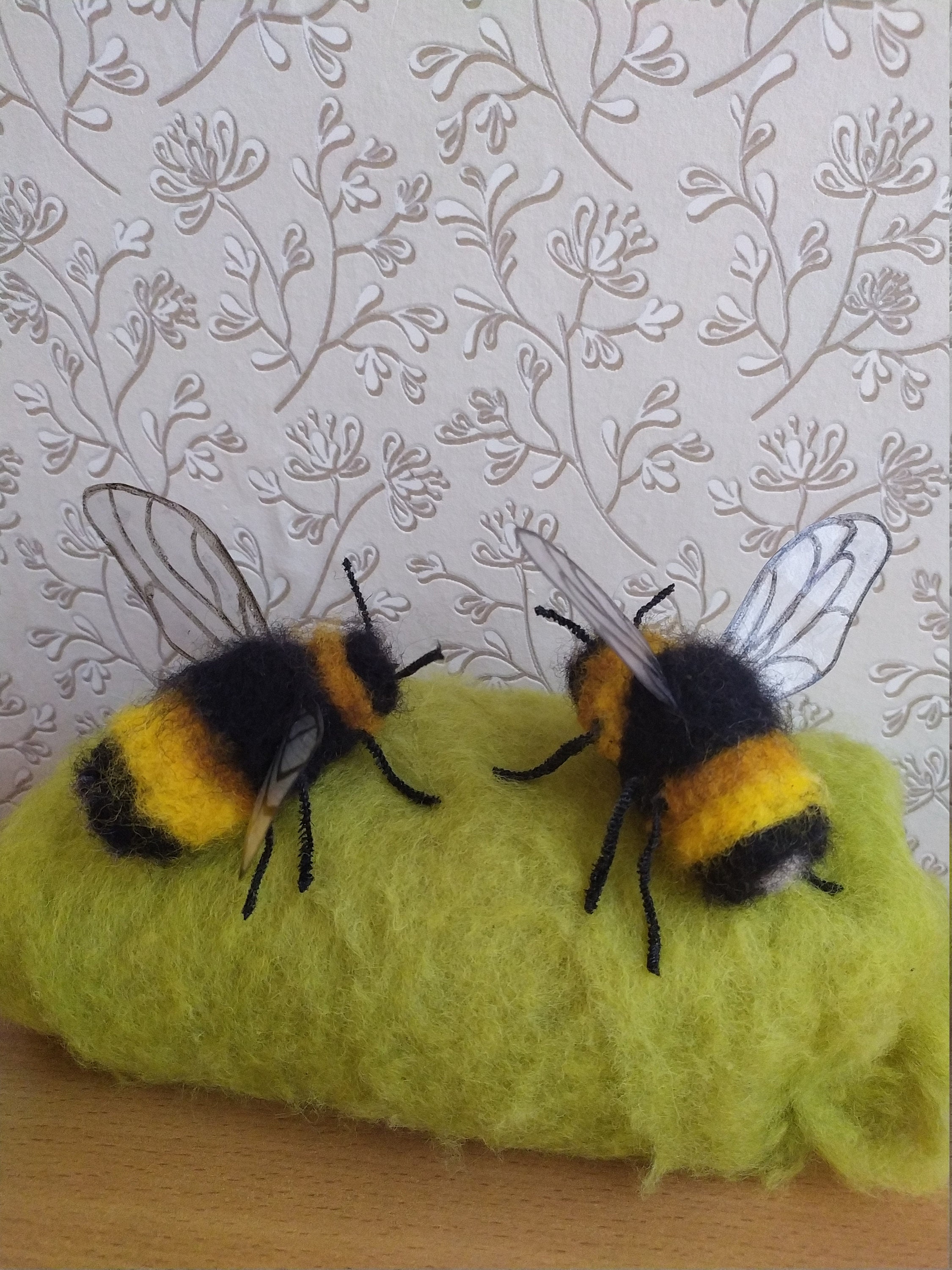 Bumble bee set of two bees needle felted bee realistic Etsy