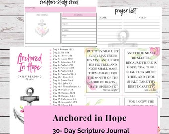 Printable Scripture Journal, Bible Study Journal for Women, Bible Journal, Prayer and Bible Journal, Christian Planner, Devotional Printable