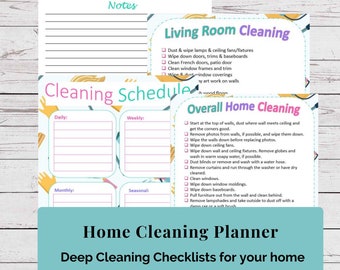 Home Cleaning Planner, Home Cleaning Checklist