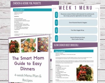 The Smart Mom Guide to Easy Dinners Printable Meal Planner