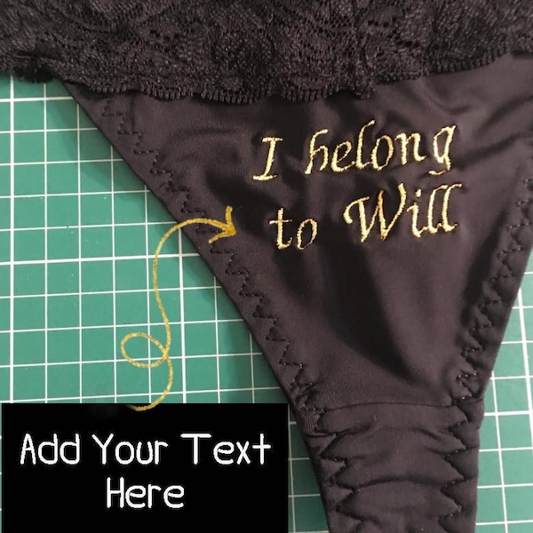 Personalised Thong - Add Your Own Text - Custom Thong - Wedding Underwear - Bridal Underwear - Personalise Panties - Bride Gift - Honeymoon