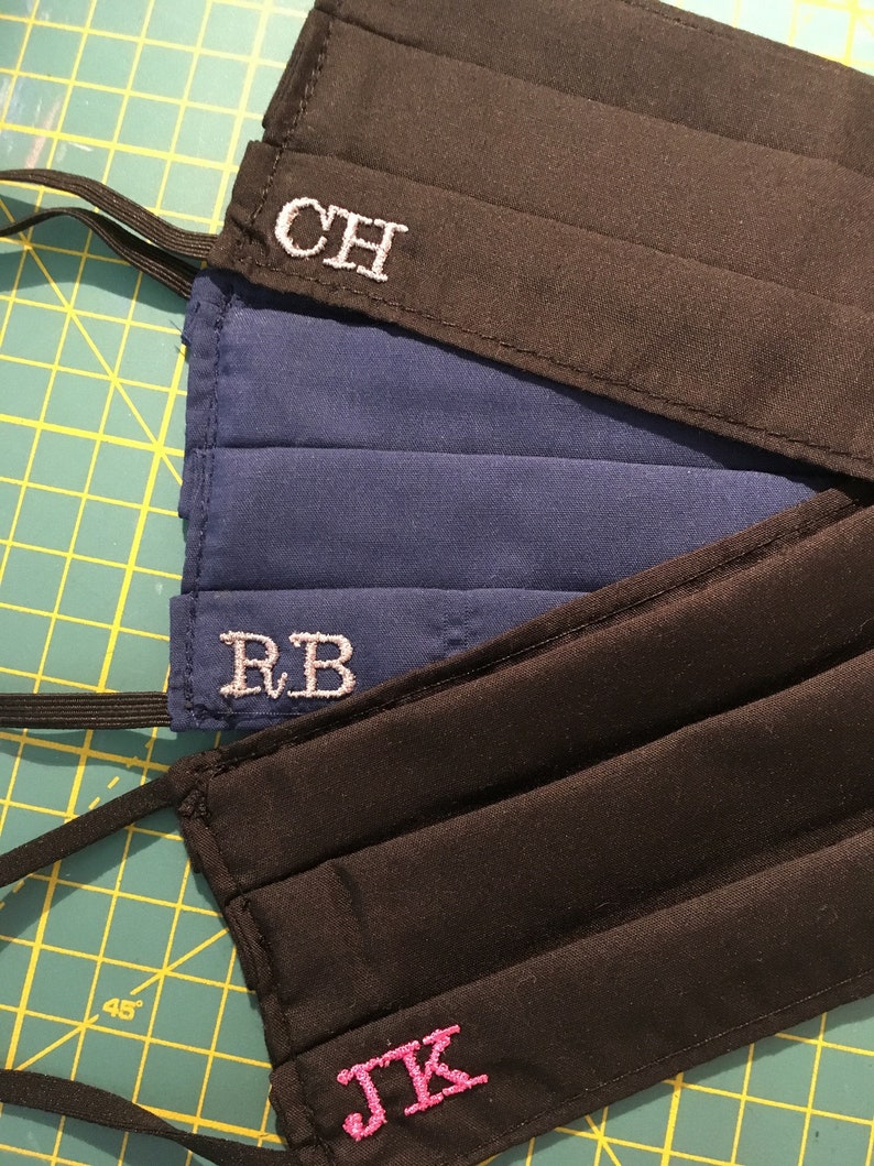 Embroidered Initial Face Mask/ Covering. bargain Face Masks Etsy UK